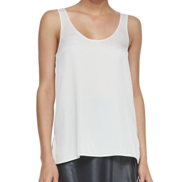 Vince Modal Silk Contrast Tank Ivory - Picture 1 of 7